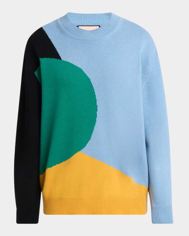Colorblock Cashmere Knit Sweater